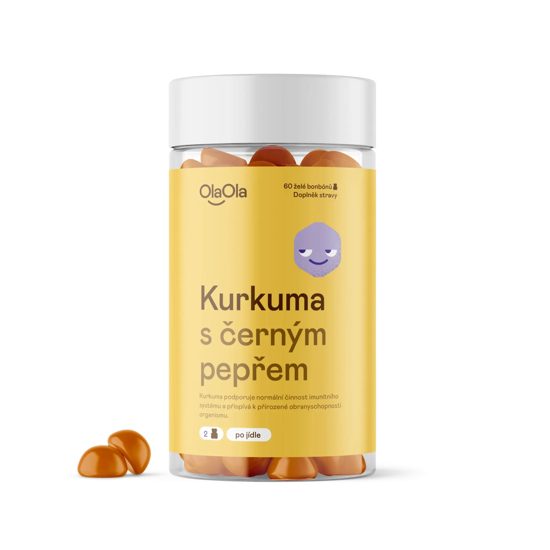OlaOla Kurkuma s černým pepřem podporující organismus - 60 želé bonbónů
