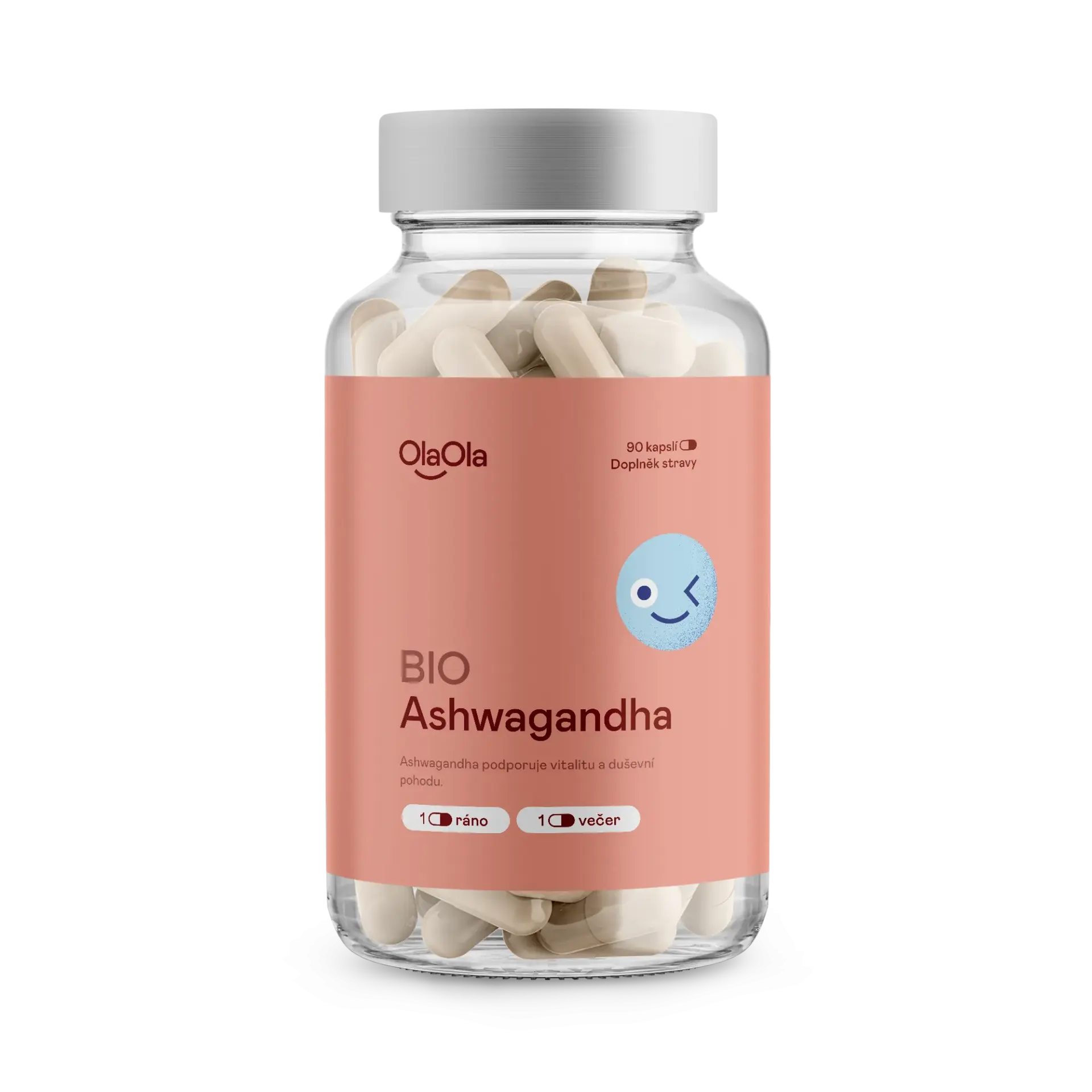 OlaOla BIO Ashwagandha podporující zdravý životní styl - 90 kapslí